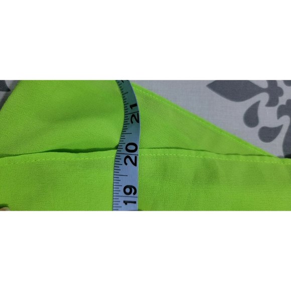 Double Zero Bright Green Loose Bohemian Cropped Blouse Size S - Picture 7 of 7